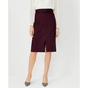 Ann Taylor Burgundy Midi Skirt